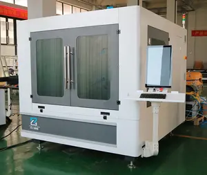 Mesin pemotong Laser Fiber Cnc kecil 1390 tertutup, mesin pemotong Laser serat Laser 2kw 3000w warna emas perak untuk perhiasan logam