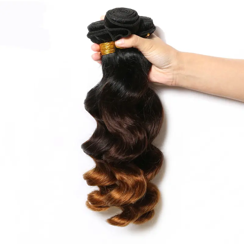 Indian Remy #1B/4/30 Loose Wave Hair 100% Human Hair Bundles 10-30 Inch Remy Human Hair Extension