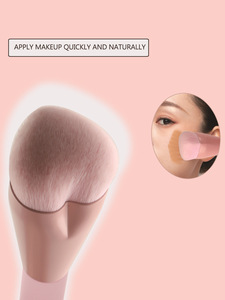 Nouvel arrivage de pinceaux de maquillage portables roses de haute qualité à cœur unique, fond de teint en poudre, pinceau Kabuki, grands outils de maquillage - Product Image 4