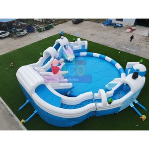 Parque Acuático Inflable Gigante con Temática <span class=keywords><strong>de</strong></span> Hielo y Nieve, Combinación <span class=keywords><strong>de</strong></span> Tobogán y Piscina con Diseño <span class=keywords><strong>de</strong></span> Oso Polar y Pingüino, para <span class=keywords><strong>Alquiler</strong></span> Comercial en Exteriores <span class=keywords><strong>de</strong></span> <span class=keywords><strong>Verano</strong></span> - Product Image 2