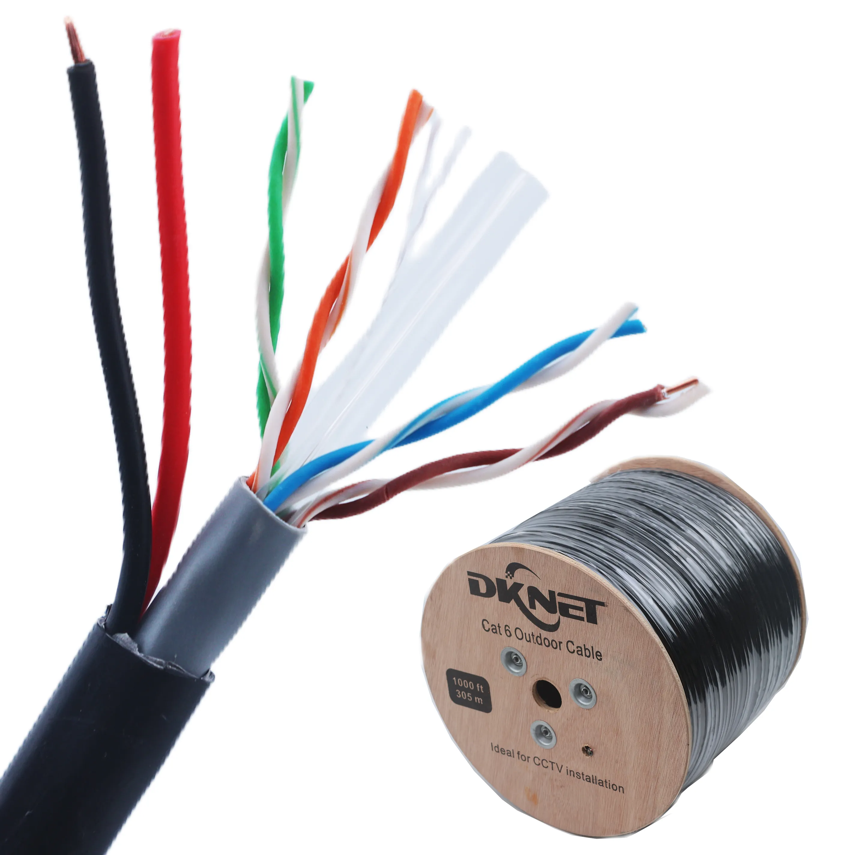 Harga Pabrik Kabel Cat5e Cat6 UTP/FTP/SFTP 23/24AWG 300M dengan Kabel Lan Power Multi Core untuk Penggunaan Ethernet