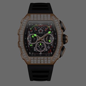 Drioshipping Fancy Custom Logo Man <b>Mechanical</b> <b>Watch</b> Superior Silicone Band Luminous Hollow Out Bling Business <b>Watch</b> Set - Product Image 5