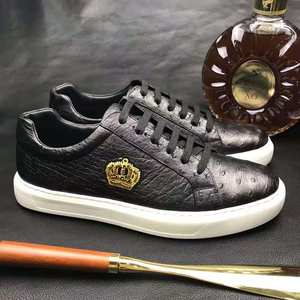 Goodyear welt marche chaussures en cuir d'autruche hommes haut de gamme chaussures faites à la main femmes baskets élégant luxe classique chaussures pour hommes - Product Image 1