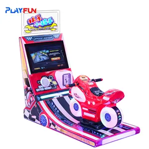 Playfun kids motor rides coin operated motor racing game video game machine