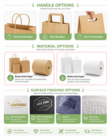 Sacs d'emballage en papier kraft de luxe écologiques personnalisés |   Sacs réutilisables pour la livraison de nourriture et l'utilisation de bougies