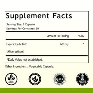 OEM/ODM Hotselling Organic Whole Bulb <b>Garlic</b> <b>Capsules</b> with Vitamins & Minerals, 600mg, Non-GMO, Gluten Free - Product Image 2