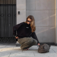 Vêtements pour femmes, printemps et été, t-shirt décontracté à manches longues, col rond, couleur unie, ample, design tendance