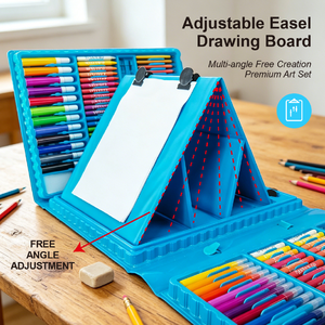 Fournitures artistiques pour enfants, ensemble de papeterie pour enfants, fournitures artistiques pour enfants, 208 pièces, ensemble de crayons de couleur, ensemble de dessin, ensemble artistique, LT460206 - Product Image 1