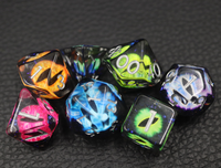 Jeu de dés polyédriques en résine pour Dungeons and Dragons, dés RPG œil de démon