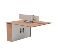 Poste de travail de bureau moderne à deux places avec long rangement, plateau de 9 mm, hauteur réglable, verrouillage par mot de passe, bureau de direction en panneau E1