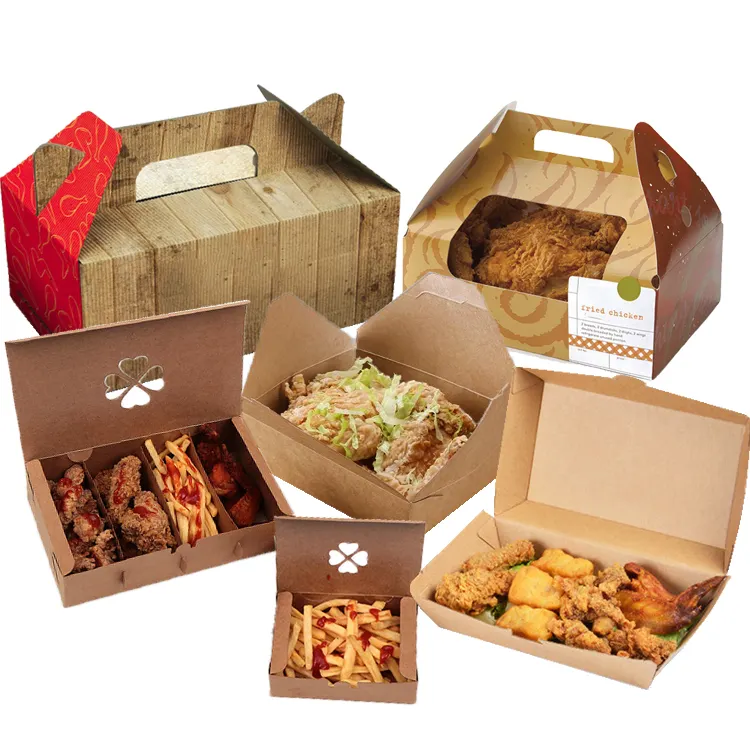 Boîtes d'emballage jetables, pièces, emballage de poulet frit, rôti crus entier, à usage unique
