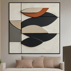 Arte Abstracto 3D <span class=keywords><strong>Moderno</strong></span> de Mediados de Siglo - Decoración de Pared con Textura en Relieve Hecha a Mano de 60x60cm para Sala de Estar - Product Image 3