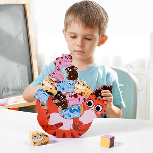 Jouets en bois pour enfants, blocs de construction animaux à équilibre élevé, puzzle, jeux de table pour garçons et filles - Product Image 5