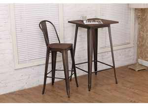 Taburete de Bar Metálico Económico para Muebles Comerciales, <span class=keywords><strong>con</strong></span> <span class=keywords><strong>Respaldo</strong></span> y Asiento de Madera Sólida para Cocina o Bar - Product Image 2