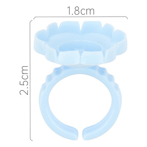100 Pièces Anneaux de Colle en Forme de Fleur Jetables pour Faux Cils, Pigment de Tatouage et Outil d'Extension de Cils - Product Image 4