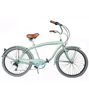 26" SHIMANO 7 Geschwindigkeiten Grün CE OEM 2.125 Farbreifen USA Markt günstiger Erwachsene Herren Strand-Cruiser-Fahrrad