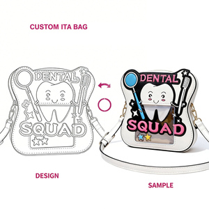 Bolso de Hombro Transparente con Forma de Diente para Coleccionistas de Pins, Fabricación Profesional Personalizada OEM ODM, Bolso de PVC - Product Image 1