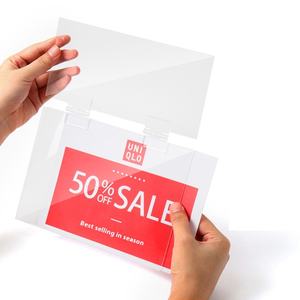 Giyim mağazaları ekran raflarında ürünleri tanıtmak için reklam fiyat işareti için süpermarket şeffaf akrilik etiket standı - Product Image 1