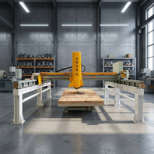 Scie à pont pour granit et marbre robuste avec table hydraulique relevable et rotative 18,5 kW - Product Image 1