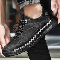 Chaussures de skate pour étudiants en mode, chaussures de marque en cuir de haute qualité, chaussures cousues à la main, mocassins, baskets de plein air, chaussures décontractées pour la marche