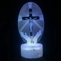 Sunssy jésus 3d Led lampe pour chambre veilleuses Action chrétien Figure Avatar Bible béni vierge chambre décor cadeau Luces