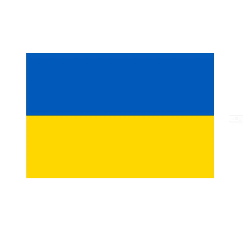 Bandeira de país ucraniana personalizada para uso externo, bandeira de 90x150cm, bandeira nacional de nylon e poliéster com estampa nacional de 3x5 pés