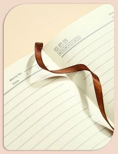 OEM New Premium <b>Spiral</b> <b>A5</b> <b>Notebook</b> with Custom Tri-Fold Design Ribbon Bookmark Pen Holder 100 Sheets - Product Image 3