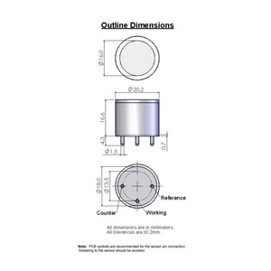 Sensor de Gas de Dióxido de Cloro CLE-0810-400 0 a 1 ppm Monitoreo Ambiental - Product Image 3