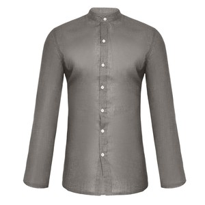 Chemise décontractée unie en velours respirant teint en fil, personnalisée, prix d'usine de gros pour hommes - Product Image 5