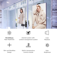 Pantalla LCD Semi-Exterior de 3500 Nits para Montaje en Pared, 43, 49, 55 Pulgadas, Señalización Digital para Escaparates de Tiendas Minoristas