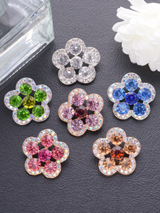 Tinh Tế Kẽm Hợp Kim Hoa Chân Nút Cao Cấp Trang Trí May Mặc Đầy Màu sắc Thạch Thêm Glamour Sang Trọng Dresses Áo Khoác - Product Image 6