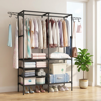Porte-vêtements sans perçage pour la maison, grande capacité, avec crochets, pour rangement de manteaux et vêtements