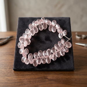 Wholesale High Quality Natural Rose Quartz Tear Drops Faceted Briolette Dark Pink Eye Clean <b>Stone</b> 8 Inches - Product Image 1