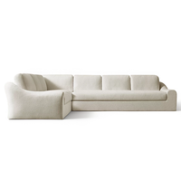 Direkt vom Hersteller: Modernes Luxus-Sofa-Set mit Rollarmlehnen und Niedriger Rückenlehne, Anpassbare Stoffbezüge für Wohnzimmer, Villa, Holz-Innenmöbel