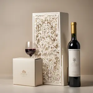 Fabricação Personalizado Mais Popular Caixa De Presente De Garrafa De Vidro De Vinho, Custo-Eficaz Baixo MOQ Vinho E Vidro Pacote Caixas De Papel/