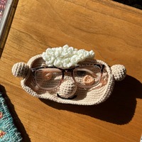 Support à lunettes fait main au crochet pour les grands-parents, support de lunettes en forme de visage de couple, organisateur de bureau amusant, cadeau original pour la grand-mère et le grand-père
