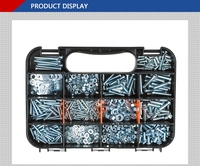 Kit de vis, écrous et rondelles en fer de 681 pièces, ensemble de boulons galvanisés, boîte de rangement portable, personnalisation OEM disponible