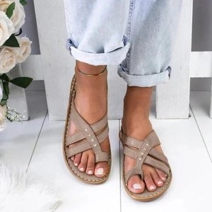 Nuove Ciabatte da Donna con Tacco a Zeppa, Infradito da <span class=keywords><strong>Esterno</strong></span> con Punta Avvolta, Ciabatte Trendy a Fondo Piatto - Product Image 3