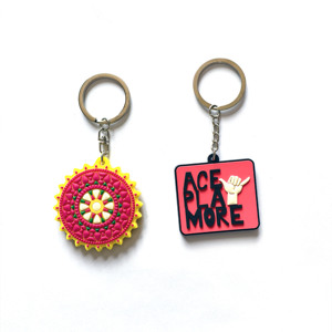 Porte-clés publicitaire carré en PVC souple personnalisé avec logo, cadeau souvenir d'entreprise, vente en gros à prix abordable - Product Image 3
