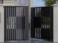 Portail de sécurité robuste en aluminium moulé sur mesure, aspect fer forgé, résistant à la rouille, avec revêtement poudré, pour allée et cour de villa, style côtier moderne