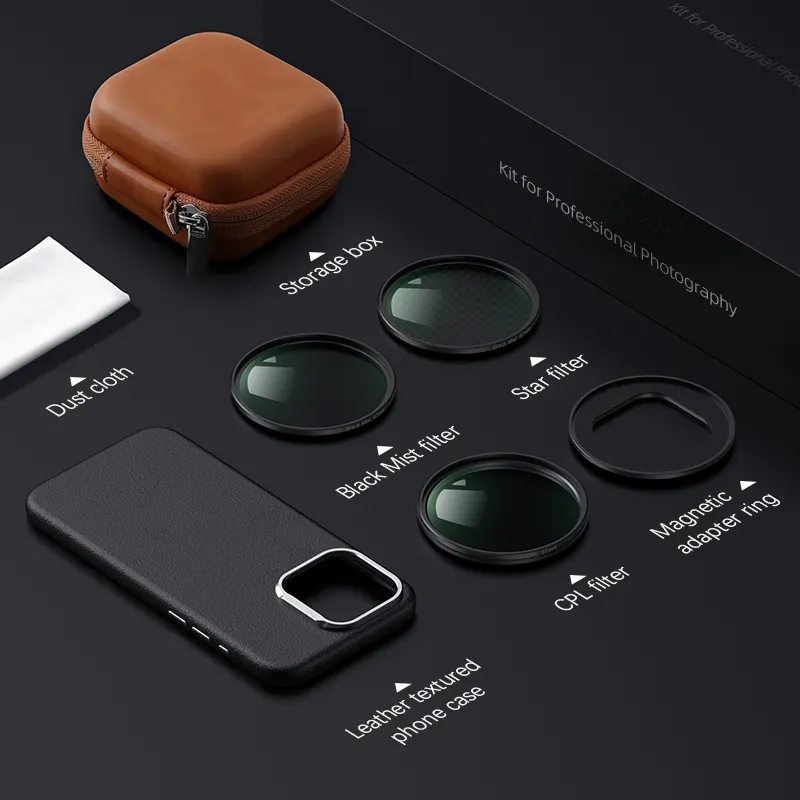 Set filter bintang CPL kabut hitam, fotografi profesional untuk iPhone15pro ,15pro max casing telepon magnetik cincin adaptor