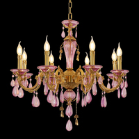 JewelleryTop lustre moderne en cristal violet suspendu pour hall marocain turc suspension