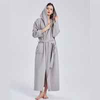 Peignoir Élégant et Respirant en Coton Pur Gaufré à Séchage Rapide pour Hommes et Femmes, Motif Uni, Fourniture ODM