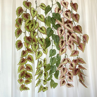 Plantes murales artificielles en forme de vigne de bégonia faciles à installer pour la décoration murale, de plafond, de cour et de paysagisme