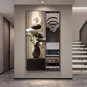 Decorazione per la casa di moda di lusso moderno specchio per il corpo scorrevole <span class=keywords><strong>parete</strong></span> di Design murale soggiorno camera da letto nascosta appeso pittura a specchio - Product Image 6