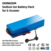Pack de batteries au sodium-ion OEM 36V 48V 7.8Ah 10Ah 15Ah avec BMS, cellules de qualité A sécurisées, pack de remplacement personnalisé pour trottinette électrique