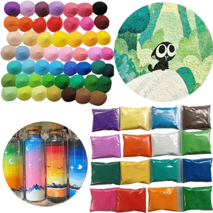 Vibrant Colored Eco-Friendly Fine <strong>Sand</strong> for <strong>Sand</strong> <strong>Art</strong> Kits Kids Sensory Play Educational DIY Crafts Safe Non-Toxic Includes Tools - Product Image 1