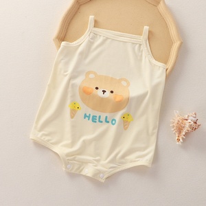 Peto de bebé con tirantes, de modal fino para verano, con banda elástica, ropa de una pieza para niños, camiseta sin mangas, para el hogar y la escuela - Product Image 6