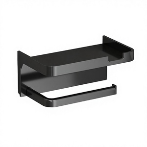 <span class=keywords><strong>Porte</strong></span>-<span class=keywords><strong>papier</strong></span> <span class=keywords><strong>toilette</strong></span> mural en acier inoxydable 304 noir de <span class=keywords><strong>style</strong></span> moderne et simple avec étagère pour salle de bain familiale - Product Image 2