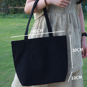 Sac fourre-tout en toile vierge de haute qualité pour femme, grande capacité, 40*30*10cm, avec longue poignée - Sac de yoga portable pour usage quotidien - Product Image 4